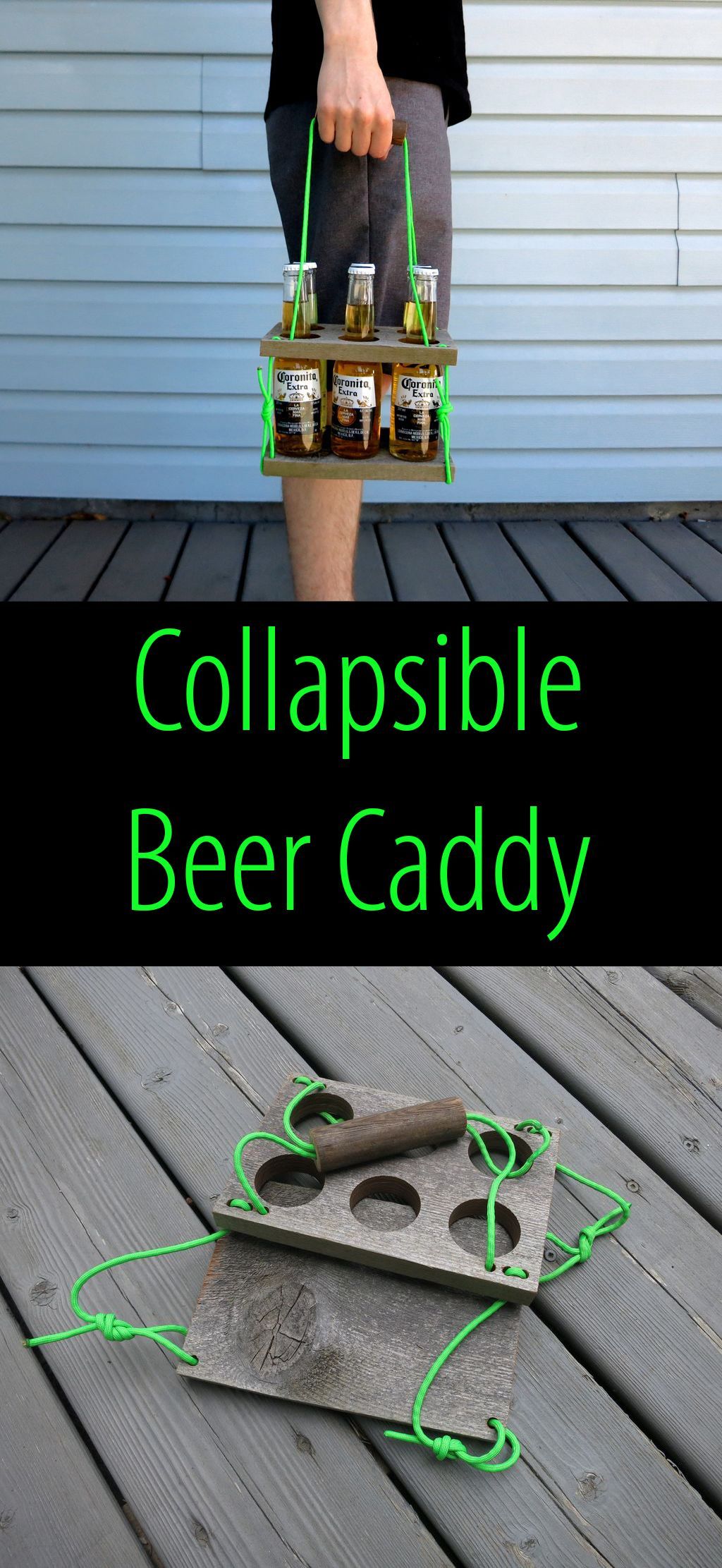 I used reclaimed wood to make this easy-to-store, collapsible beer caddy.