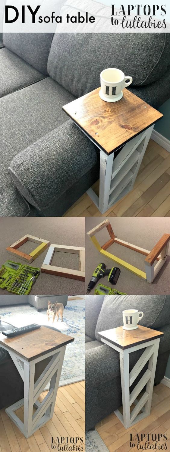 Laptops to Lullabies: Easy DIY sofa tables #diy_storage_table