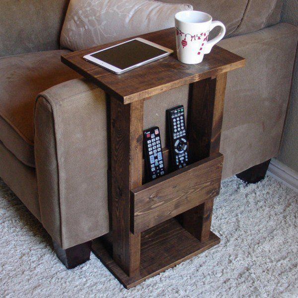 Love the idea for the DIY sofa arm rest side table @Industry Standard Design #diy_storage_table