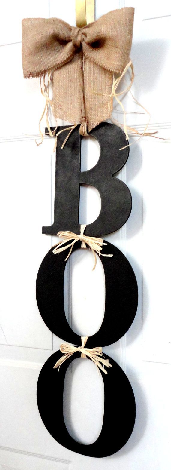 Love this I would use orange letters BOO Halloween Wreath Fall wreath Deco Mesh by SparkleWithStyle