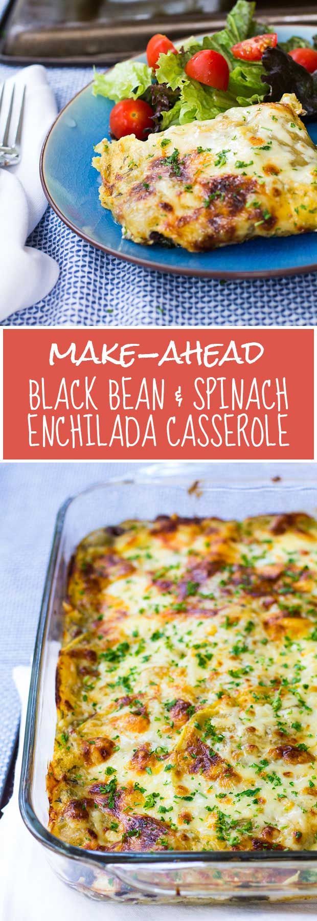 Make-Ahead Black Bean & Enchilada Casserole — an easy, gluten-free, healthy, kid-friendly make-ahead meal! | www.kiwiandbean.com