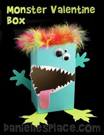 Monster Tissue Box Valentine’s Day Box Craft Kids Can Make www.daniellesplac…