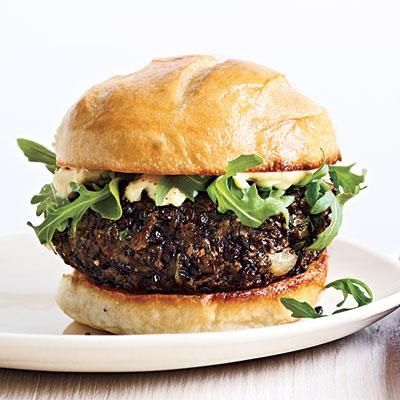 Mushroom Lentil Burgers | CookingLight.com [Skip the mayo and dairy and keep it clean.] :)) #mushroom_burger_recipes