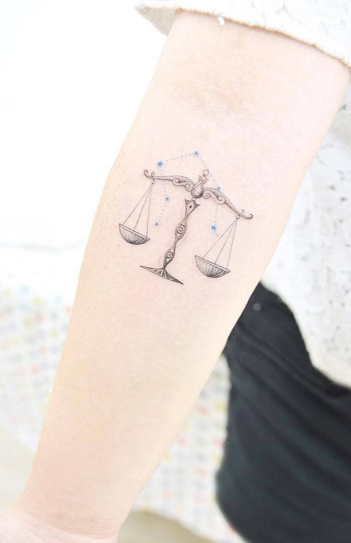 Neat Libra constelation tattoo by tattooist_banul.