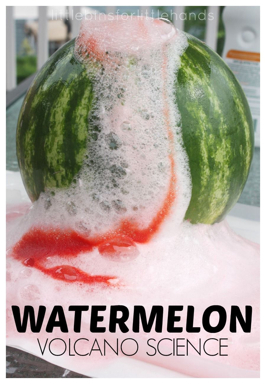 Now this is cool science. Make a watermelon volcano or an erupting watermelon using baking soda science. Fun science for Summer