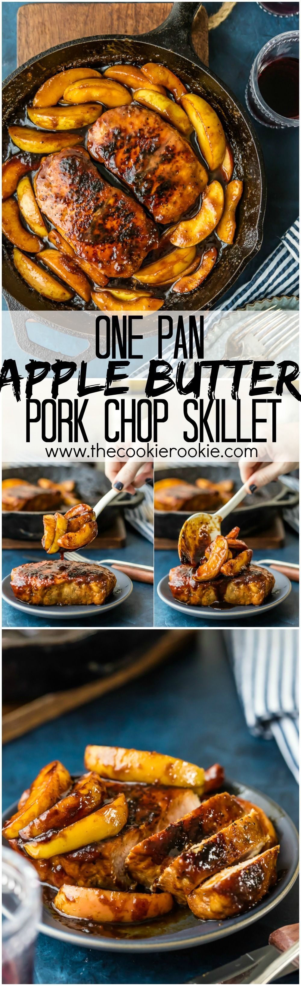 One Pan Apple Butter Pork Chop Skillet…the perfect recipe for Fall and Winter! One bonus…only ONE PAN to clean! Wow your