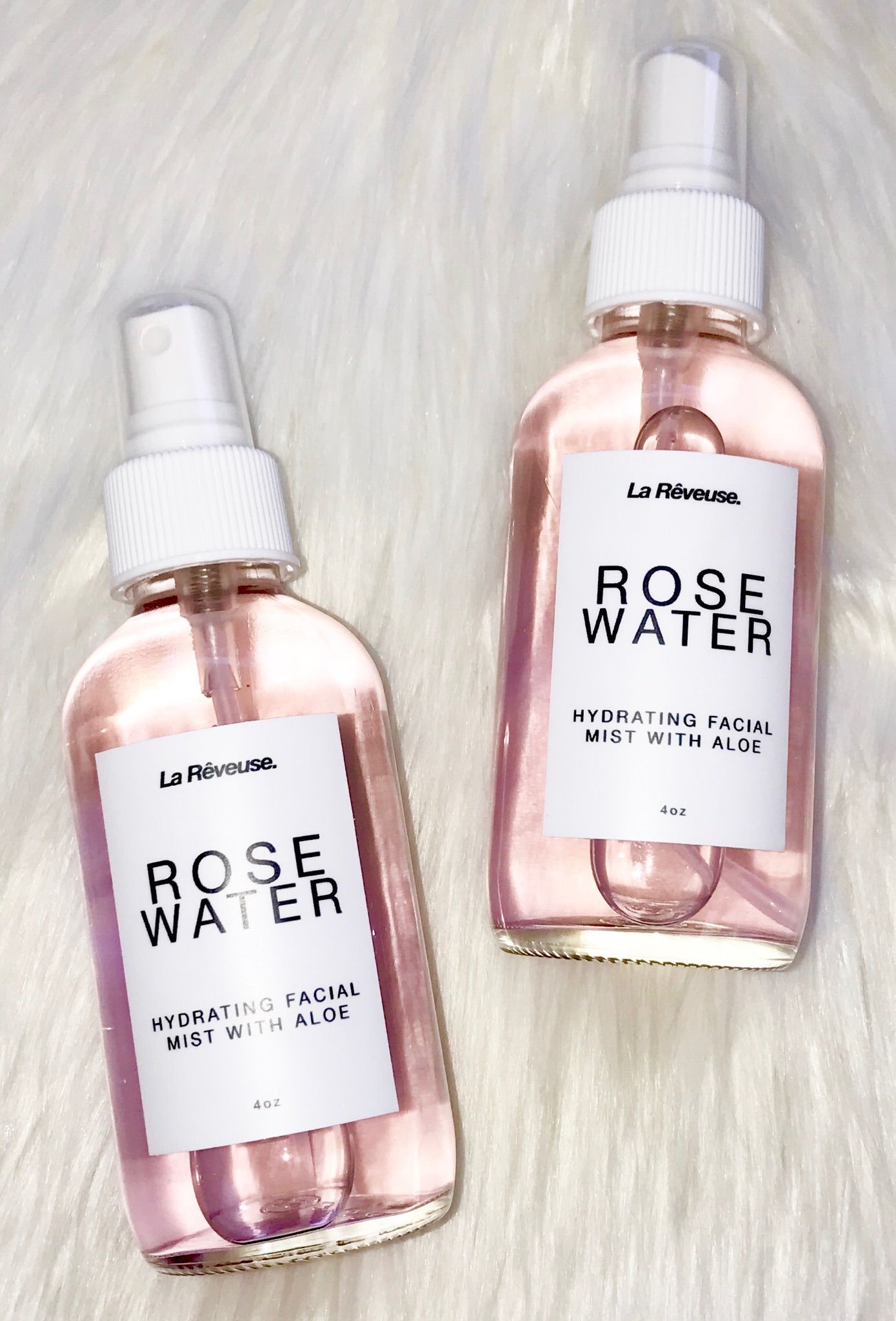 Our Rose Water Hydrating Facial Mist with Aloe will sooth and refresh your skin one spray at a time. Great for all skin types.
