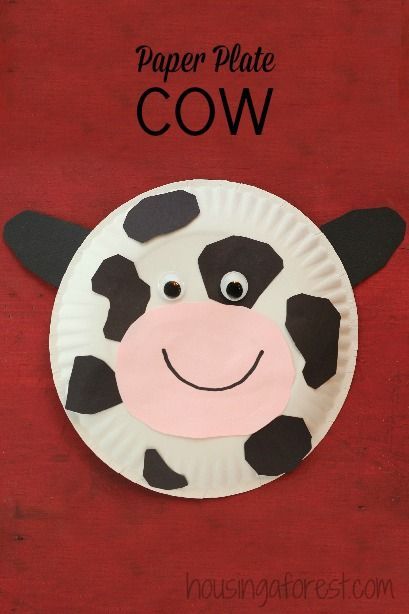 Paper Plate Cow ~ Simple farm animal crafts for preschoolers