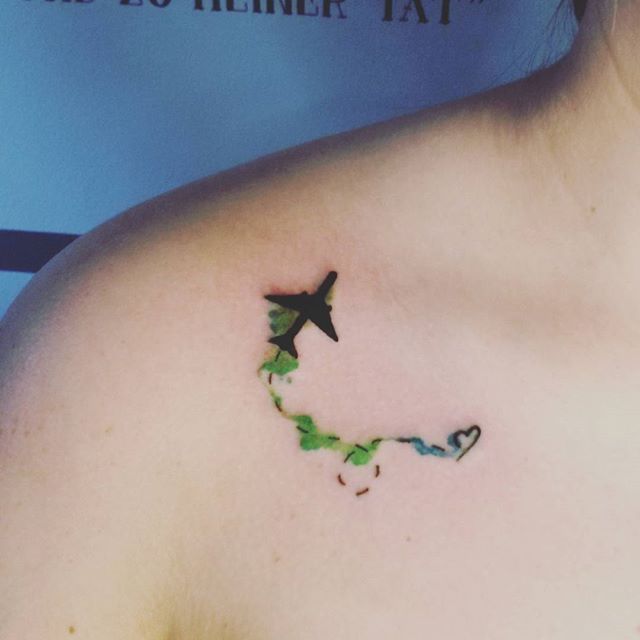 Pin for Later: 40 Tiny Tattoos For Travel-Lovers Colorful Skies