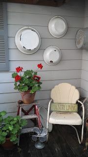 Porch decor with a vintage primitive farmhouse flair