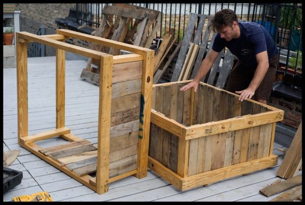 repurposed pallets for raised bed