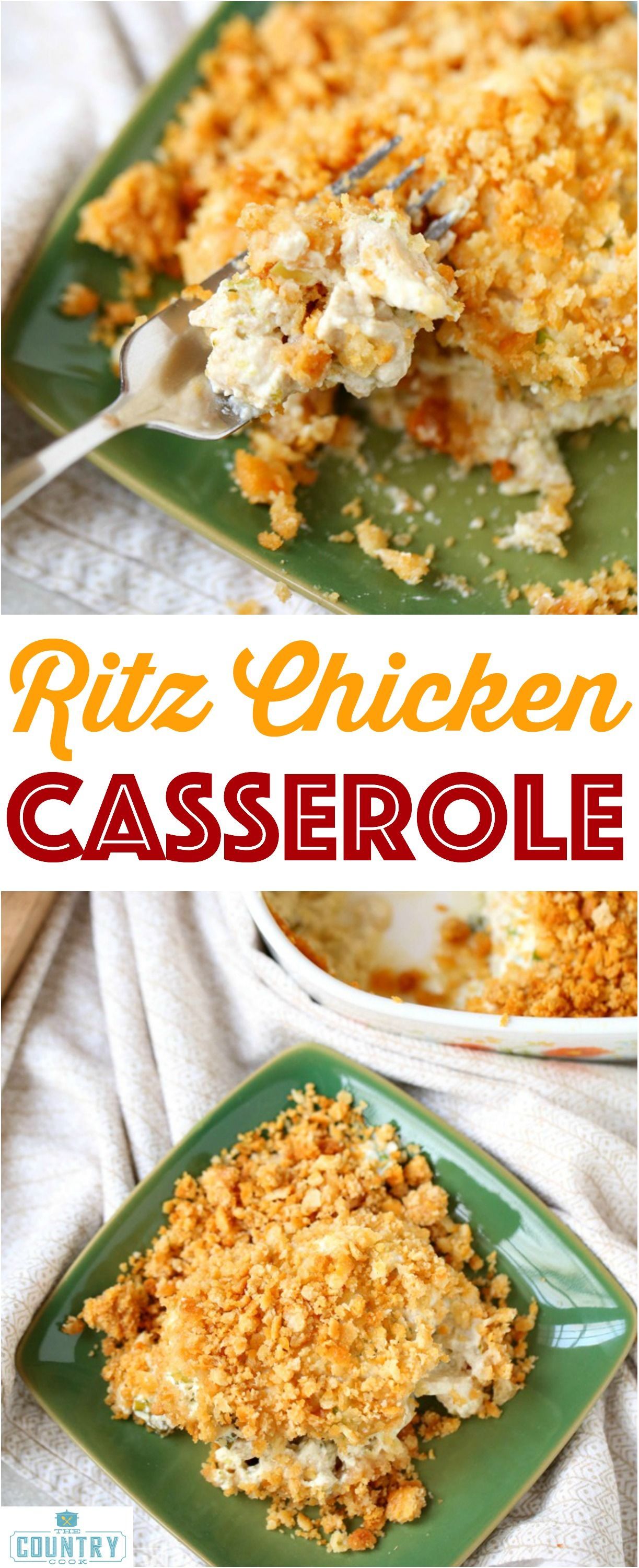 Ritz Chicken Casserole recipe from The Country Cook – only 6 ingredients . A huge family favorite – the best!