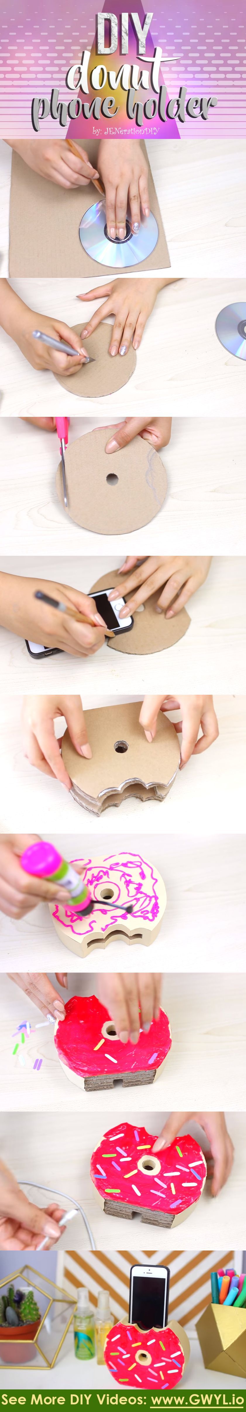 See video and written instructions here== | Easy-To-Do Donut Phone Charger/Holder | gwyl.io/…