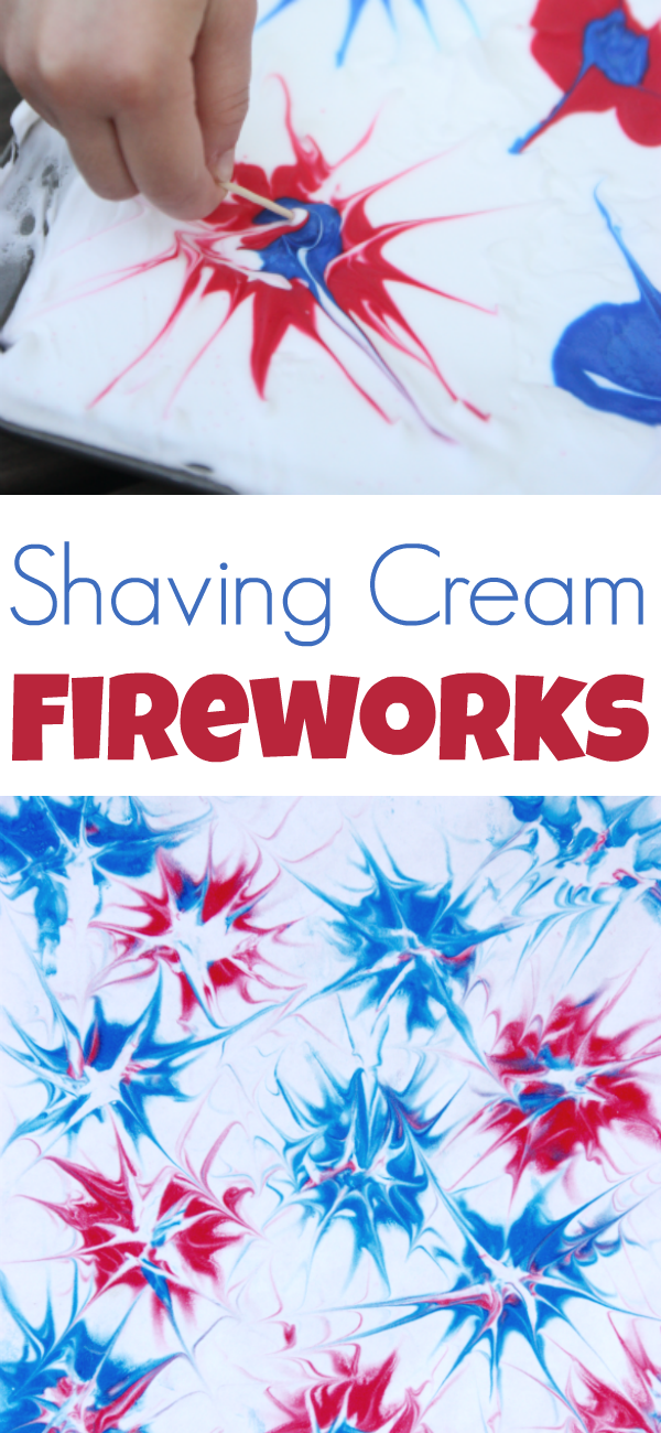 Shaving Cream Fireworks:  Such a fun process art project for the 4th of July!