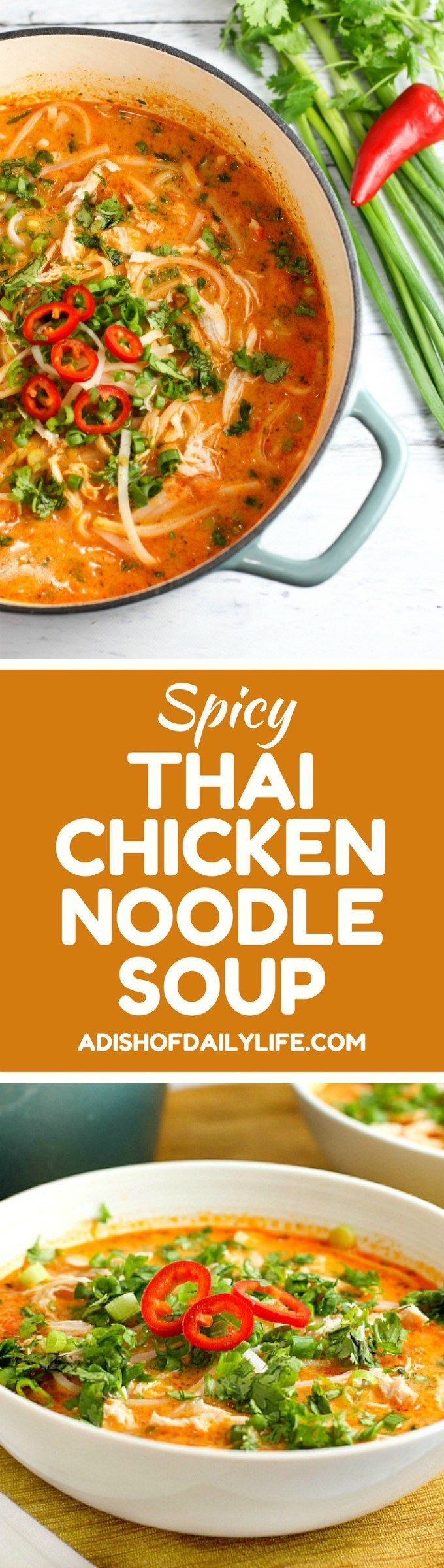 Skip the takeout! This delicious Thai Chicken Noodle Soup is easy to make at home with ingredients you can find in your local