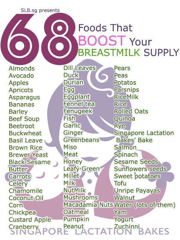 slb lactation food chart