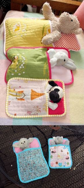 Sleeping Bags for Soft Toys. As soon as I saw the original pin, I knew Clare would love a few of these for her tribe of lambs and