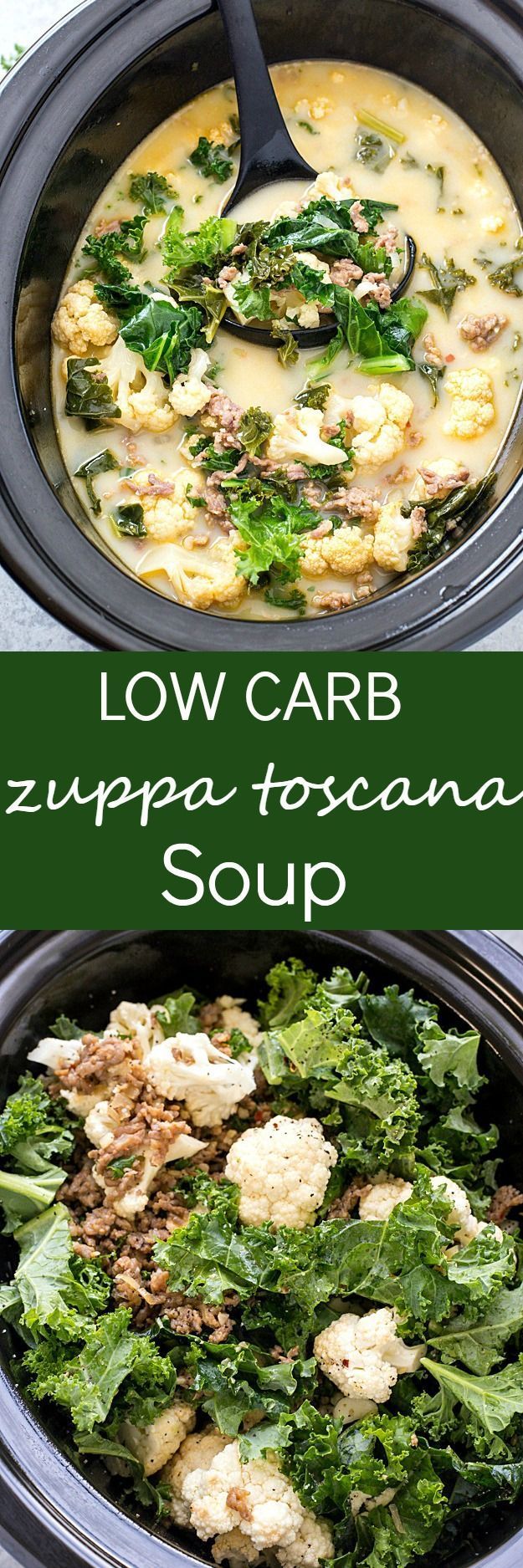 Slow Cooker Low Carb Zuppa Toscana Soup – Skip the trip to your local restaurant and make a batch of this insanely delicious