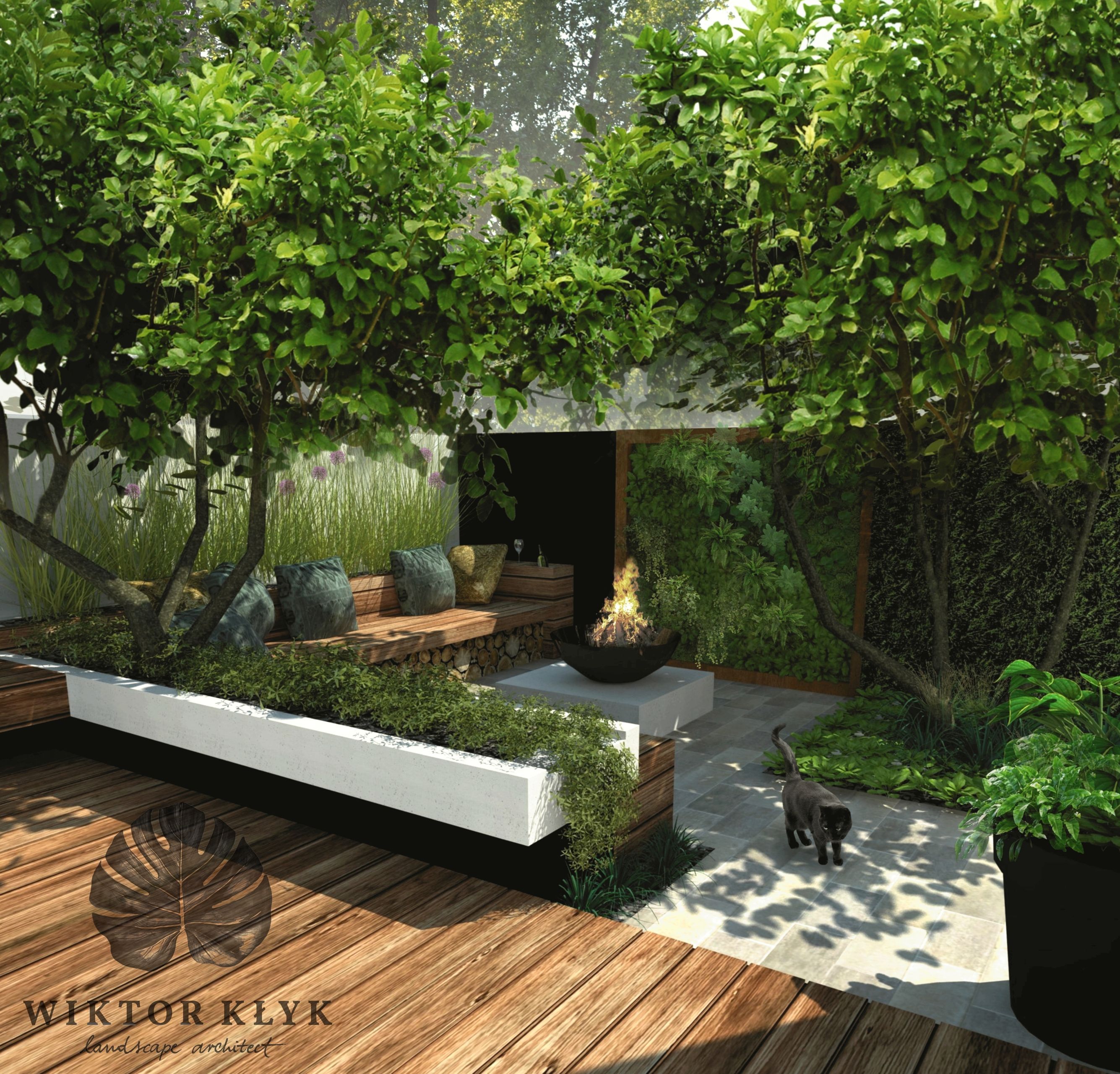 Small contemporary garden. Wonderful use of space incorporating shade, seating, heights creating different areas to enjoy, all