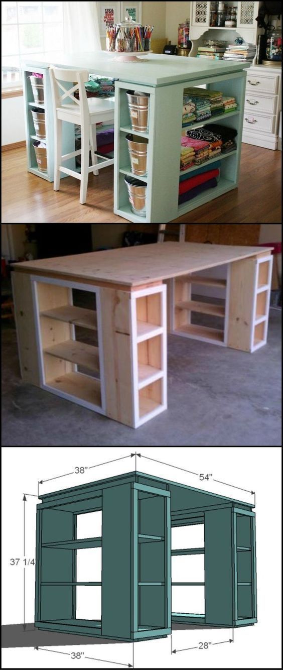 Solve your organizing problem right away with these craft supplies storage solutions. #diy_storage_table