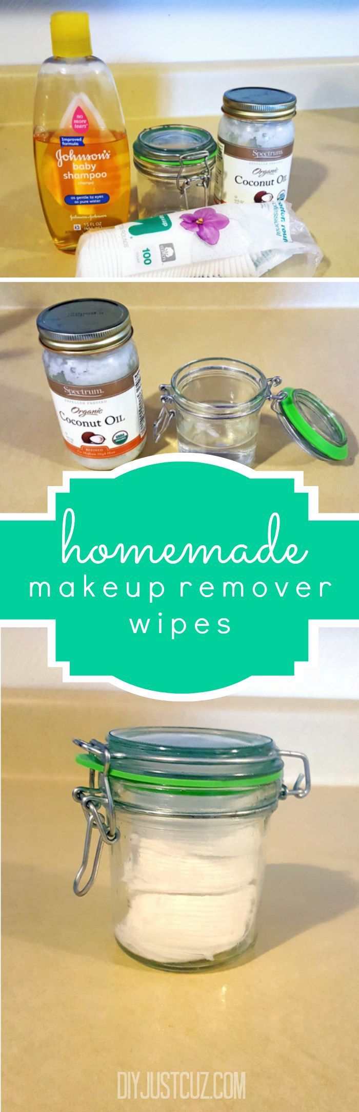 Stop spending money on expensive homemade makeup remover wipes full of chemicals. Learn how to make your own with a few things you