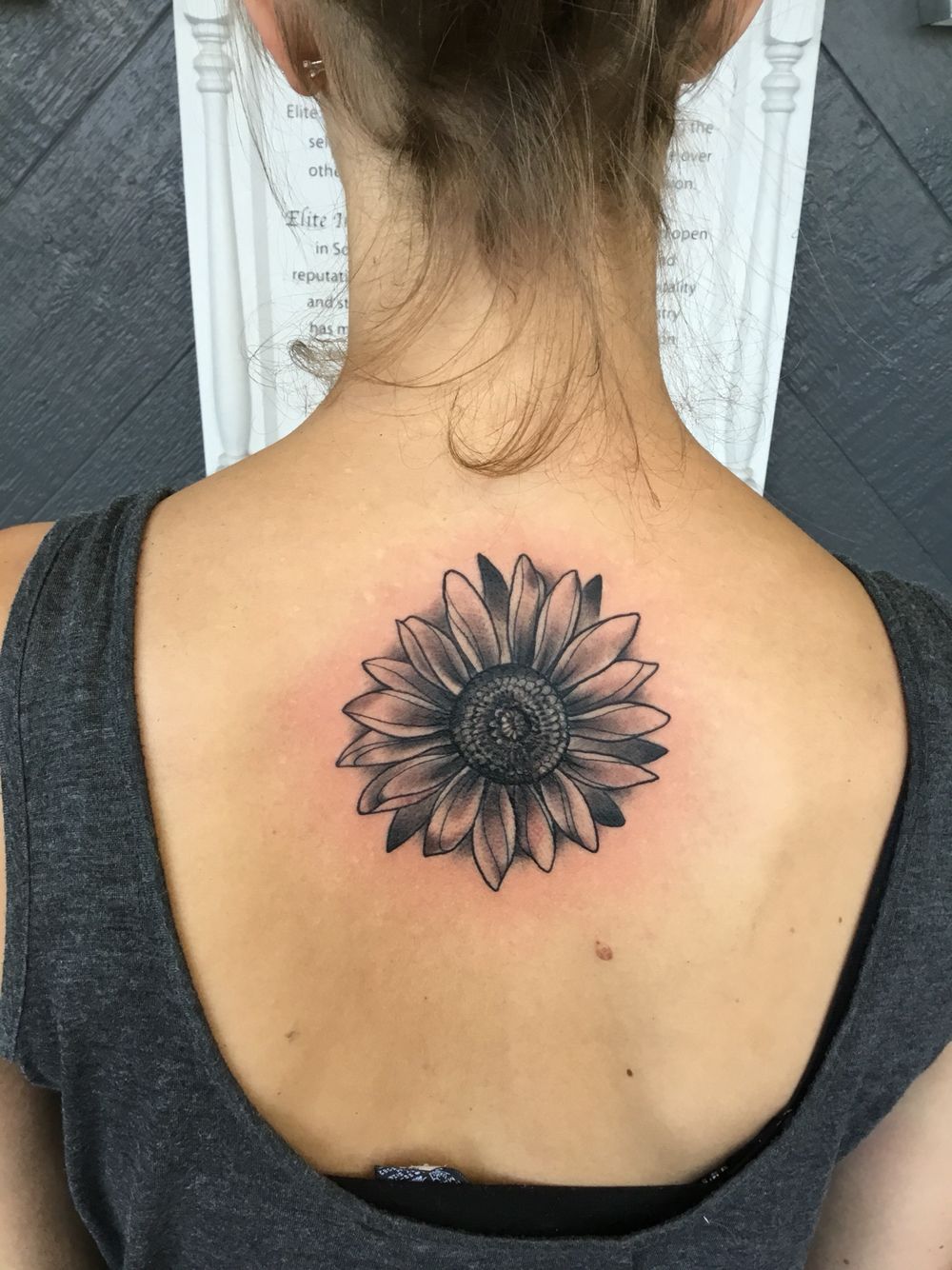 Sunflower back tattoo #tattoo_back_style