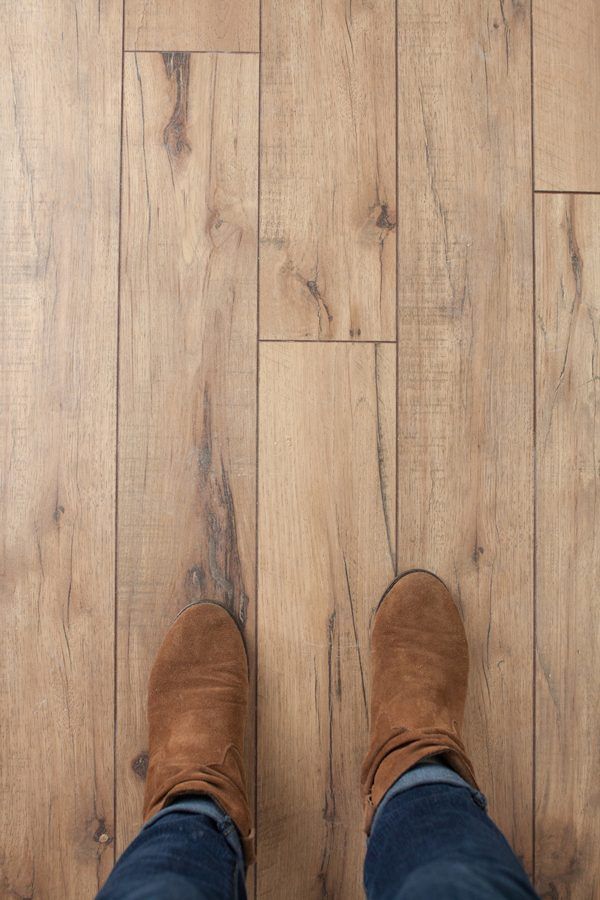 swiftlock-laminate-flooring-at-lowes-the-lettered-cottage-bungalow-barn- I really like this softer, medium toned wood floor look