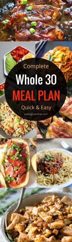 The best and easiest Whole 30 meal plan to jumpstart your body! Loose weight, build energy, and feel AMAZING!!! Healthy Whole 30