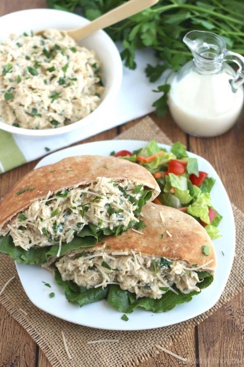 These easy Crock Pot Chicken Caesar Sandwiches are so quick and easy! The perfect keep-the-kitchen-cool summer dinner! ~ from Two