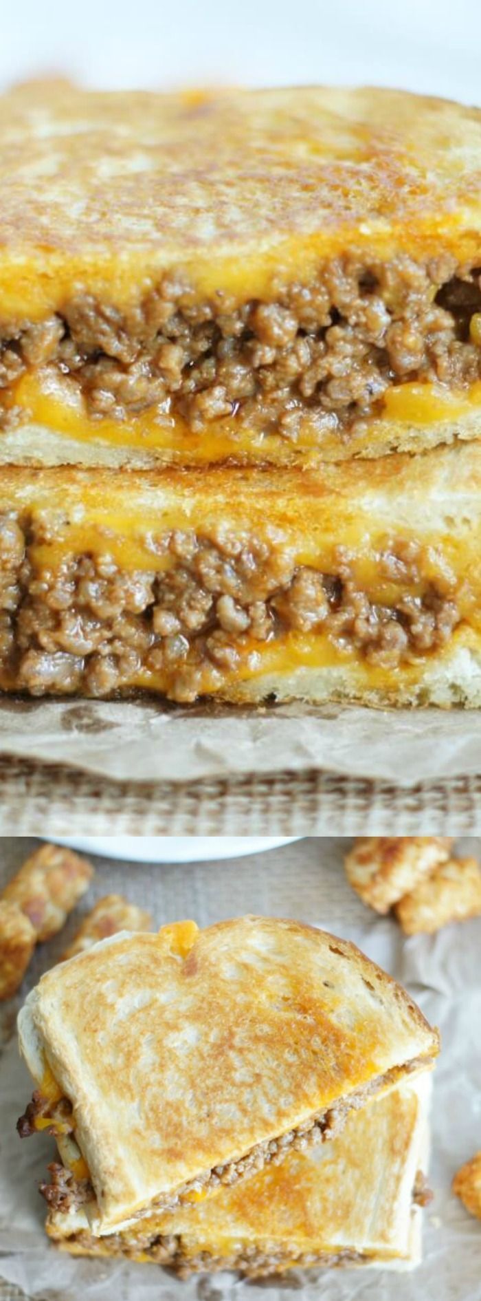 These Sloppy Joe Grilled Cheese Sandwiches from 5 Boys Baker are bound to become your new quick and easy weeknight go-to meal when