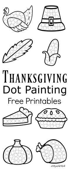 These Thanksgiving Dot Painting worksheets are a fun mess free painting activity for young kids that work on hand-eye coordination