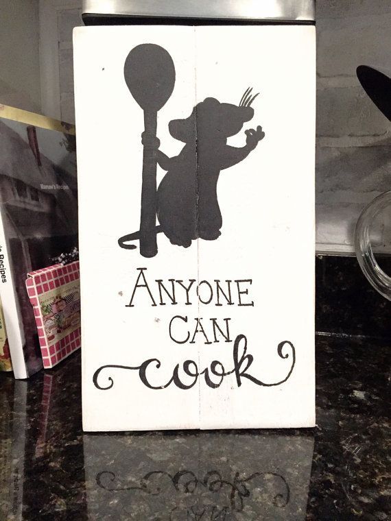 This charming and rustic, Anyone Can Cook sign, is hand painted with love and would be the perfect addition to your kitchen, or