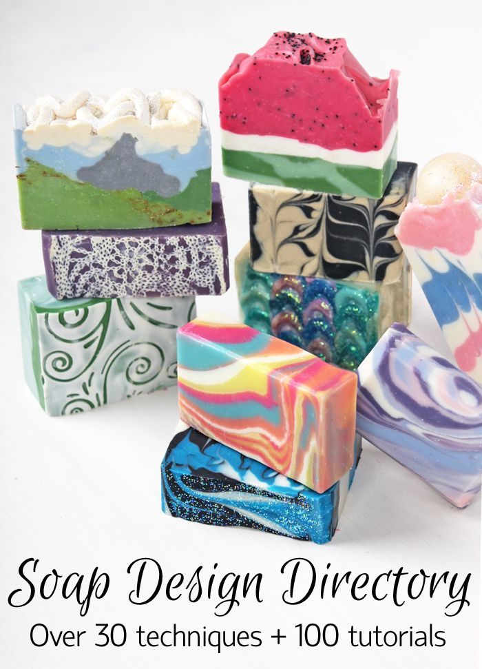 This Cold Process Soap Design Directory includes over 100 tutorials for various soap techniques!