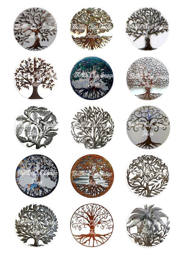 Tree Of Life Metal Collage Sheet 1 inch by Bottlecapimageshop, $1.75 #tree_tattoo_ideas