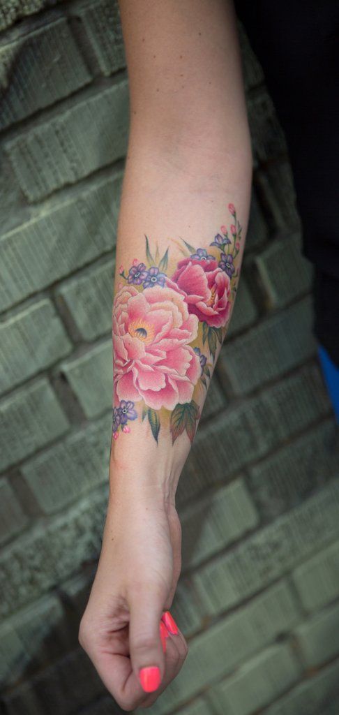 Watercolor Arm Fleur Flower Tattoo – MyBodiArt.com