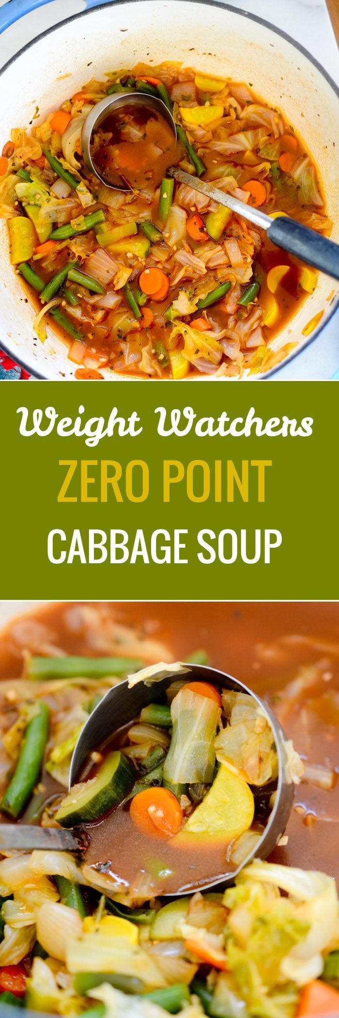 Weight Watcher’s Zero Point Cabbage Soup – You can eat as much of this 0-point Weight Watchers cabbage soup as you like