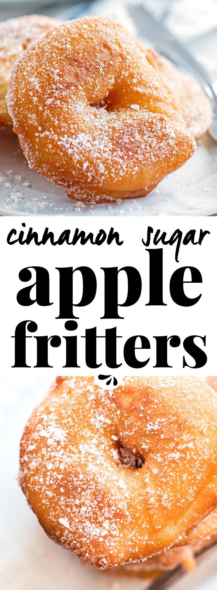 Are you looking for an easy apple fritter recipe? These are SO good! They look like fried apple donuts – the homemade batter turns