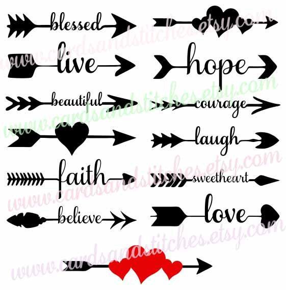 Arrow Words Svg – Arrows Svg – Arrows with Words Svg – Digital Cutting File – Graphic Design – Instant Download – Svg, Dxf, Jpg,