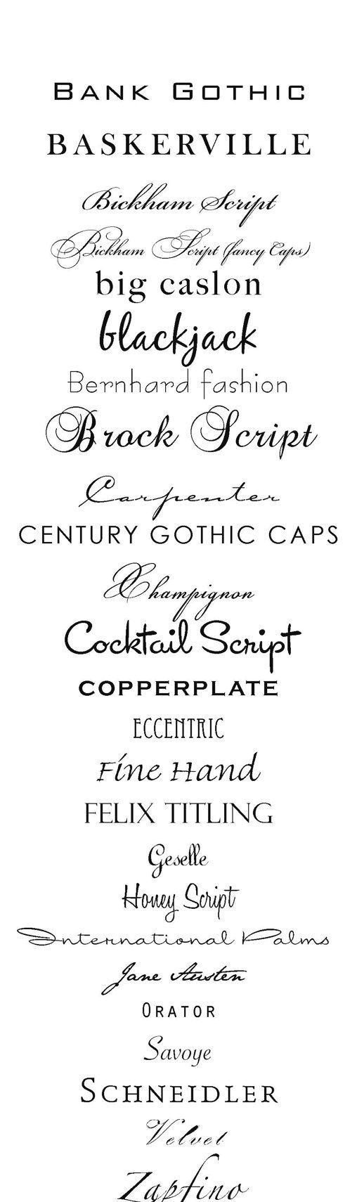 Awesome Fonts. I esp like a few of the ones near the top :)