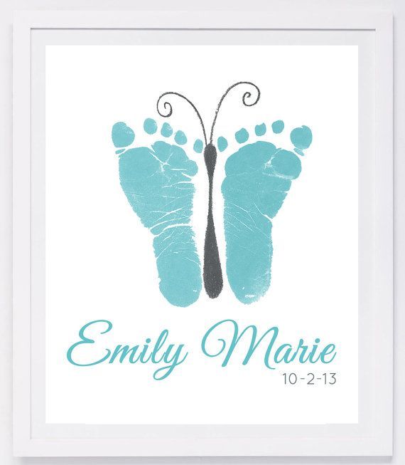 Baby Footprint Art Forever Prints hand and by MyForeverPrints, $25.00