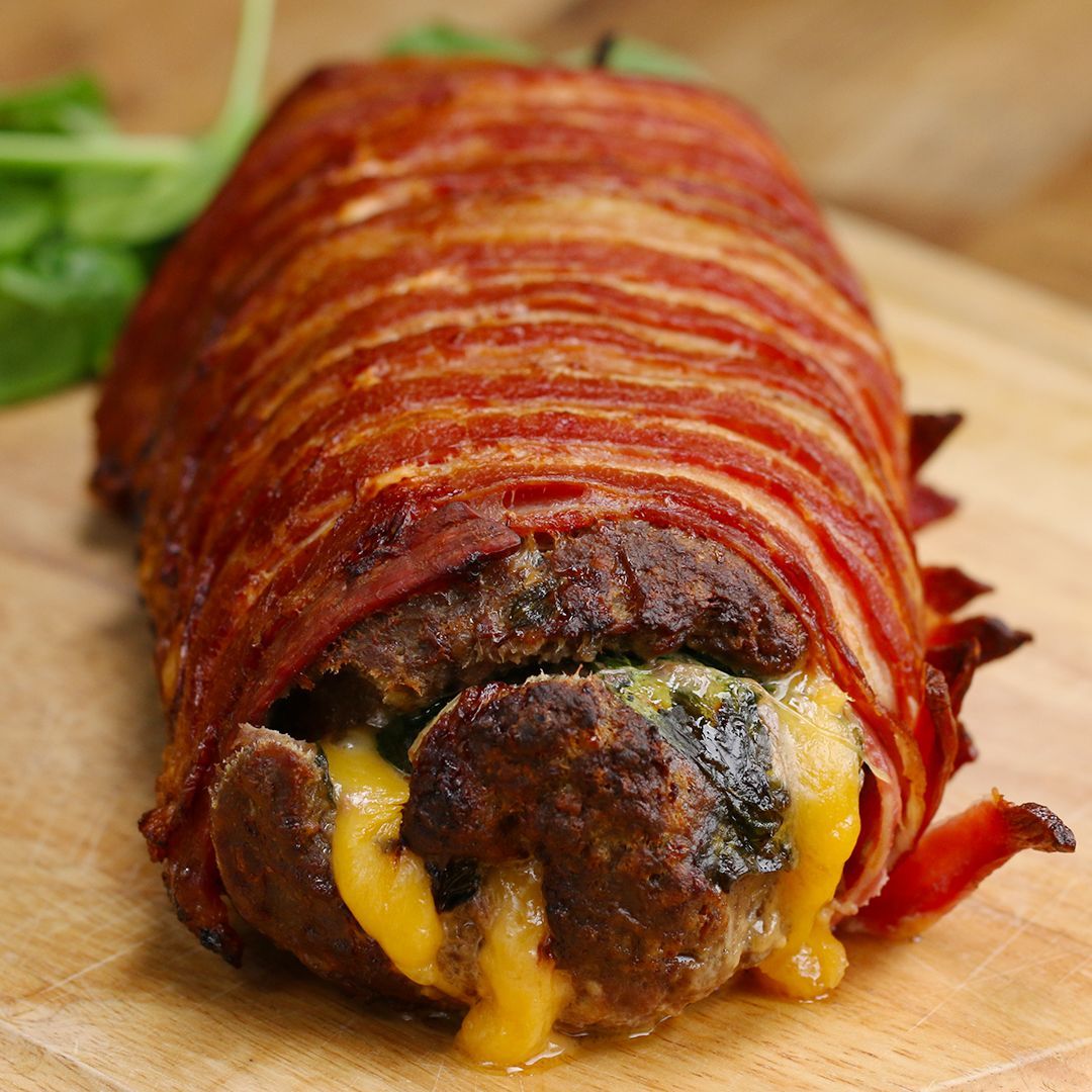 Bacon-Wrapped Burger Roll