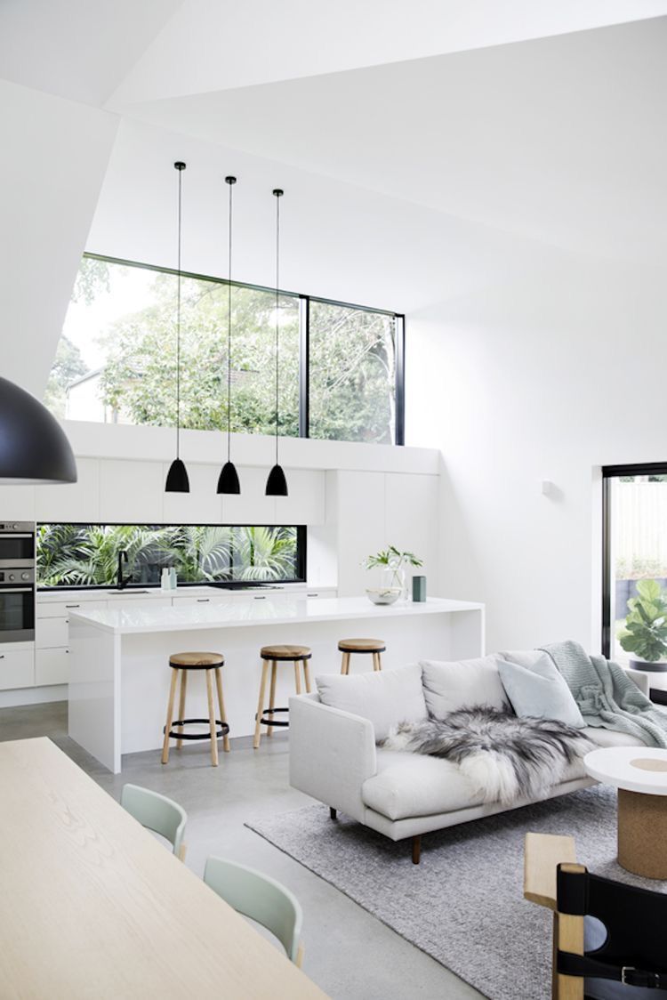 Beautiful modern white kitchen with Scandinavian simplicity