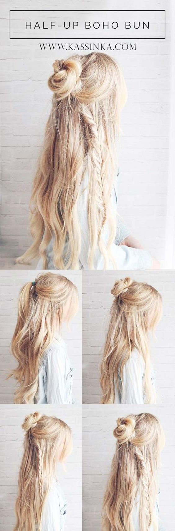 Best Hairstyles for Long Hair – Boho Braided Bun Hair – Step by Step Tutorials for Easy Curls, Updo, Half Up, Braids and Lazy Girl