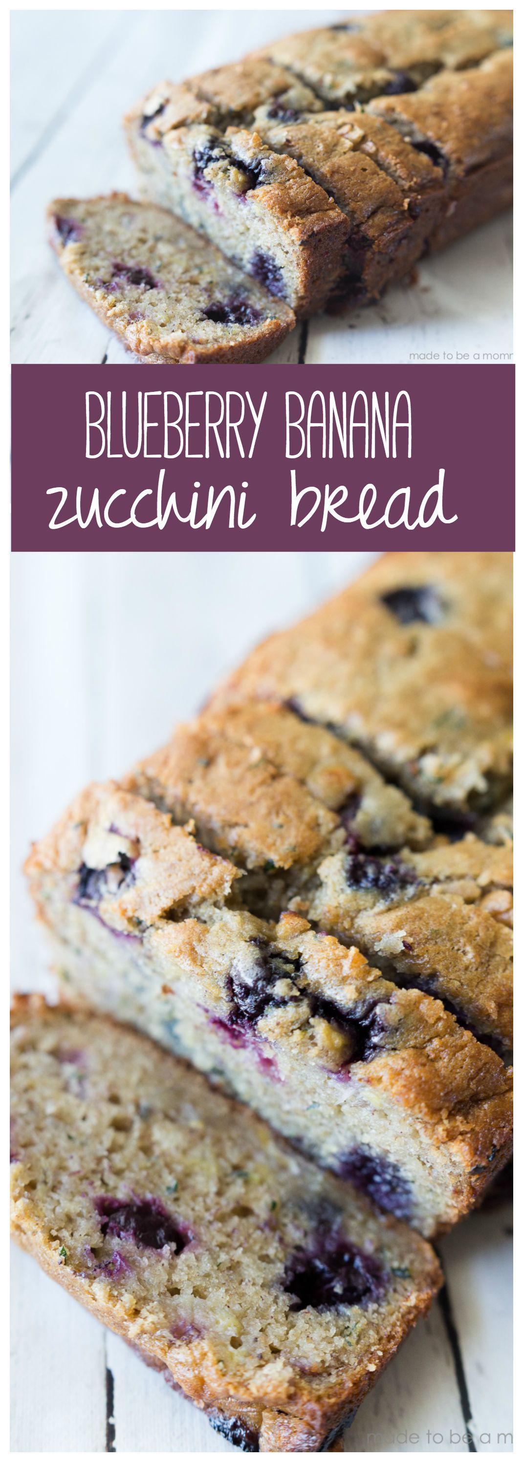 Blueberry Banana Zucchini Bread from madetobeamomma.com