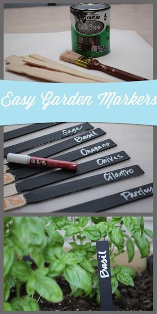 Chalkboard paint garden markers. Easy project for your spring garden. www.handmadeintheheartland.com