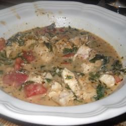 Chicken and Spinach in White Bean Sauce (4-Hour Body Diet)  2 tbsp olive oil  2 Chicken breasts, sliced  1 tbsp garlic powder  1