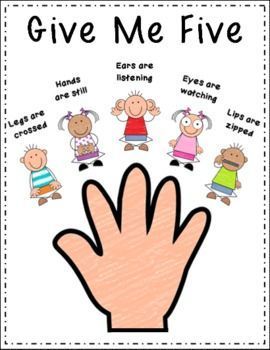 Classroom Management – Give Me Five Mini-Posters- want to use this for my second grade classroom this semester!