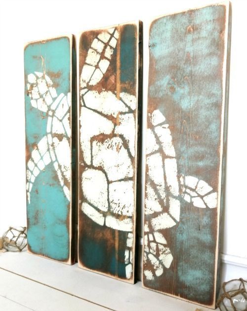 Coastal, Ocean and Beach Paintings on Wood for a Rustic Unique Look