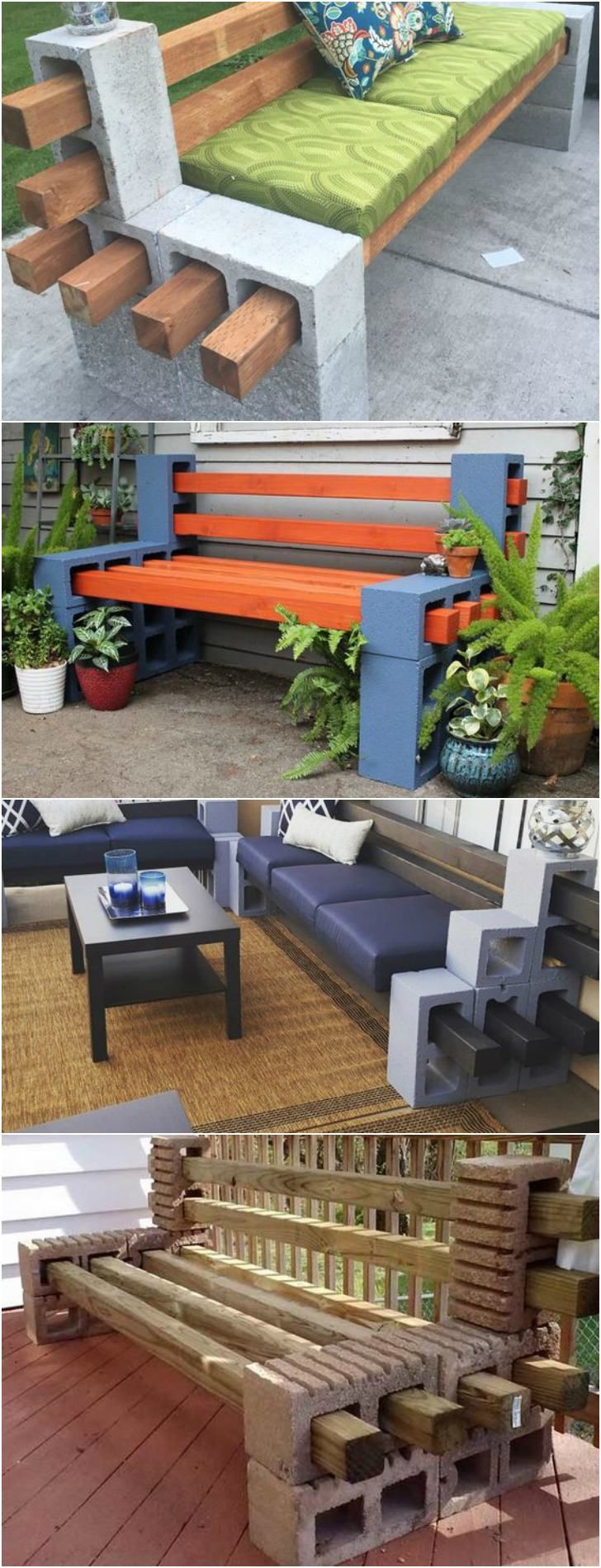 How to Make a Bench from Cinder Blocks