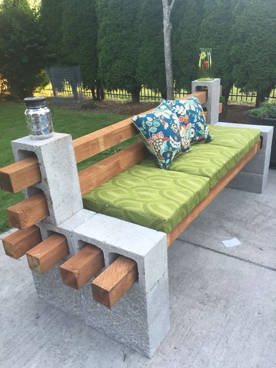6 – Great DIY ideas to bring your patio furniture back to life -   How to Make a Bench from Cinder Blocks